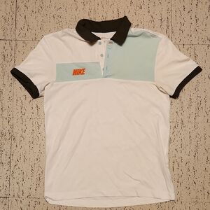 Nike Spell Out Golf Dri Fit Sport 1/4 Button Down Polo Shirt